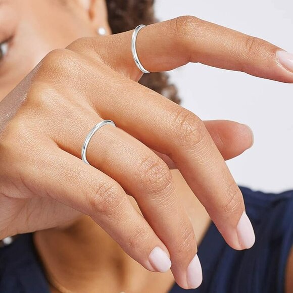 8-12PCS 14K Gold Stacking Ring Set for Women Dainty Thumb Stackable Rings Gold H - Picture 5 of 6